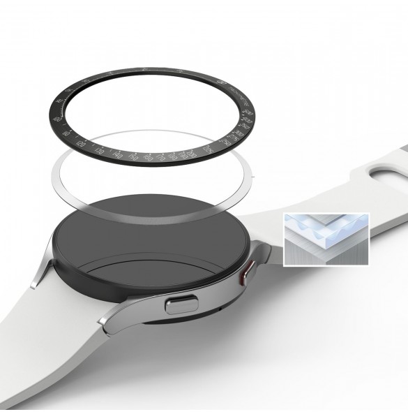 Ringke Bezel Styling Case Ram Kuvert Ring Samsung Galaxy Watch 5 40mm / 4 40mm Svart (rostfritt stål) (GW4-40-03)