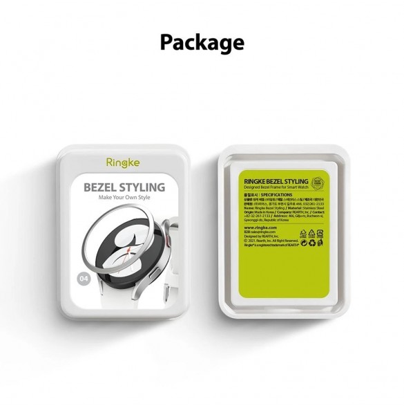 Ringke Bezel Styling box ram kuvertring Klocka 6/5/4 (40mm) silver (rostfritt stål) (GW4-40-40)