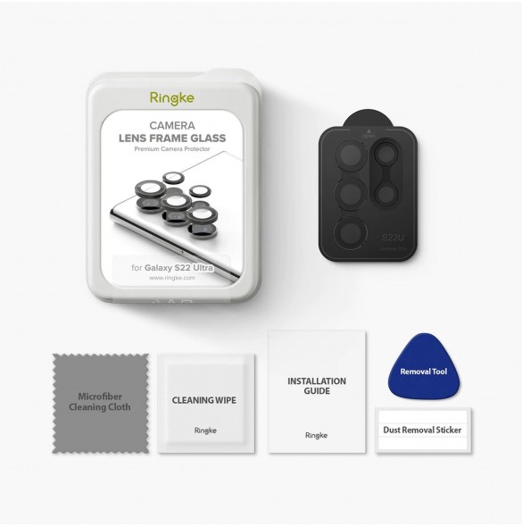 Ringke Kameralinsram Glasglas till Samsung Galaxy S22 Ultra svart