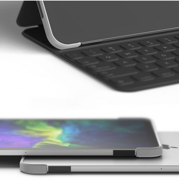 Ringke Frame Shield-fodral självhäftande skyddsram för iPad Pro 11'' 2020 / iPad Pro 11'' 2018 silver (Apple Pencil Friendly)
