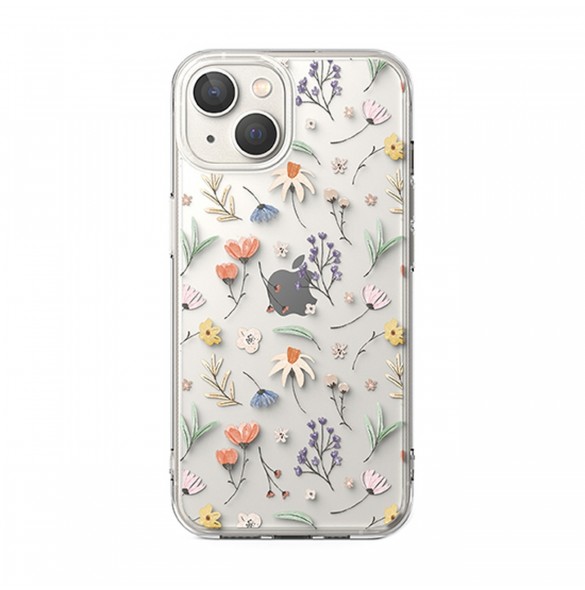Ringke Fusion Design Armored Case Cover med Gel Ram för iPhone 14 Plus transparent (torra blommor) (FD637E30)