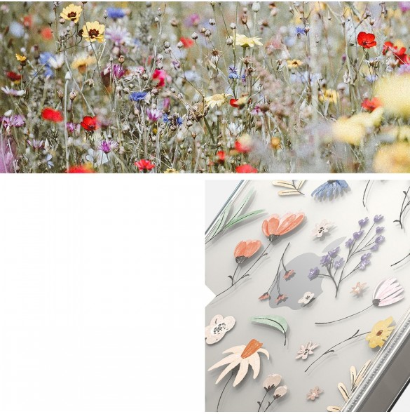 Ringke Fusion Design Armored Case Cover med Gel Ram för iPhone 14 Plus transparent (torra blommor) (FD637E30)