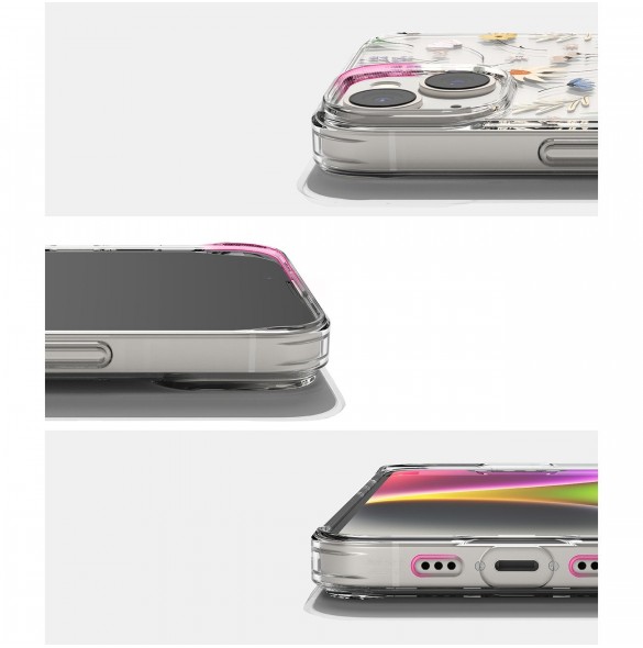 Ringke Fusion Design Armored Case Cover med Gel Ram för iPhone 14 Plus transparent (torra blommor) (FD637E30)