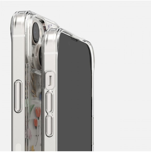 Ringke Fusion Design Armored Case Cover med Gel Ram för iPhone 14 Plus transparent (torra blommor) (FD637E30)