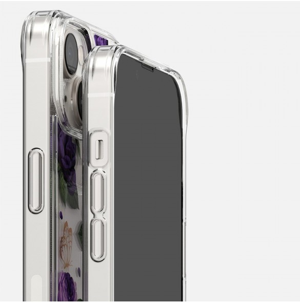Ringke Fusion Design Armored Case Cover med Gel Ram för iPhone 14 Plus transparent (lila ros) (FD637E29)