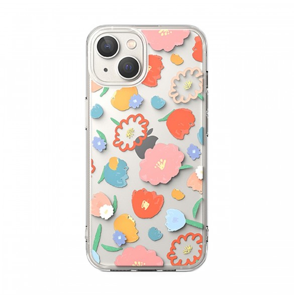 Ringke Fusion Design Armored Sleeve Cover med Gel Ram för iPhone 14 Plus genomskinlig (Floral) (FD637E31)