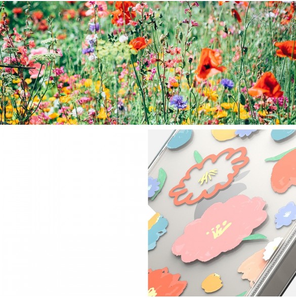 Ringke Fusion Design Armored Sleeve Cover med Gel Ram för iPhone 14 Plus genomskinlig (Floral) (FD637E31)