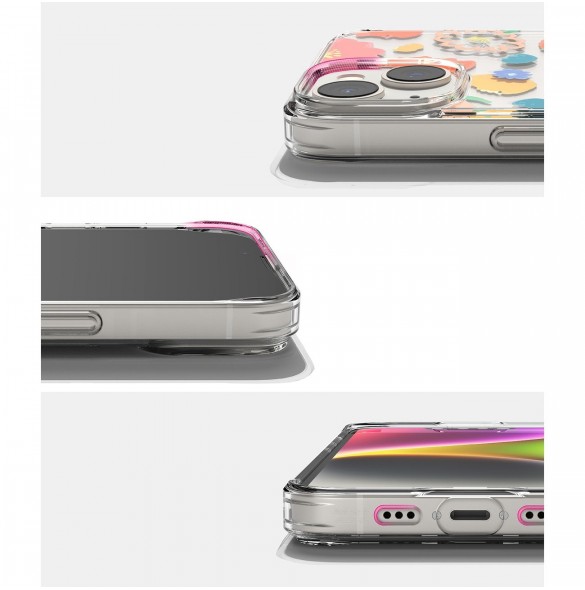 Ringke Fusion Design Armored Sleeve Cover med Gel Ram för iPhone 14 Plus genomskinlig (Floral) (FD637E31)