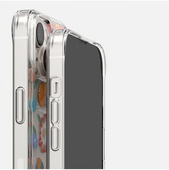 Ringke Fusion Design Armored Sleeve Cover med Gel Ram för iPhone 14 Plus genomskinlig (Floral) (FD637E31)