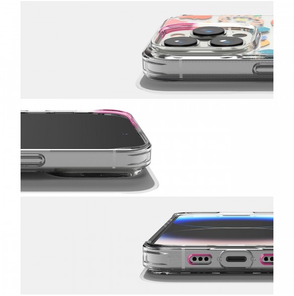 Ringke Fusion Design Armored Sleeve Cover med Gel Frame för iPhone 14 Pro transparent (Blommig) (FD641E31)