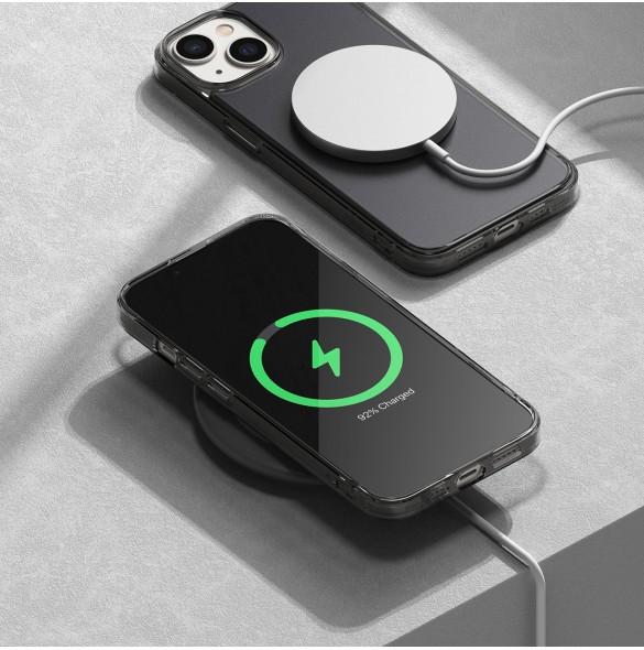 Ringke Fusion Matte fodral iPhone 14 Plus skal med en gelram grå