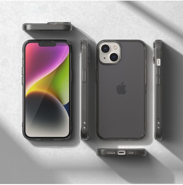 Ringke Fusion Matte fodral iPhone 14 Plus skal med en gelram grå