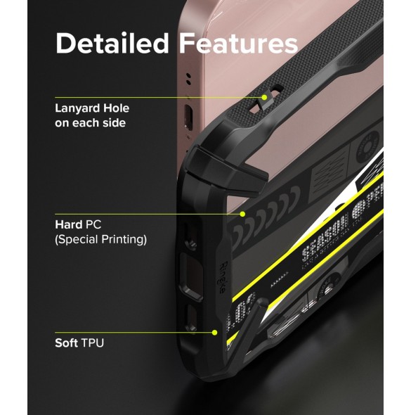 Ringke Fusion X Design hållbart PC-fodral med TPU Bumper för iPhone 13 mini svart (Biljettband) (FXD540E43)