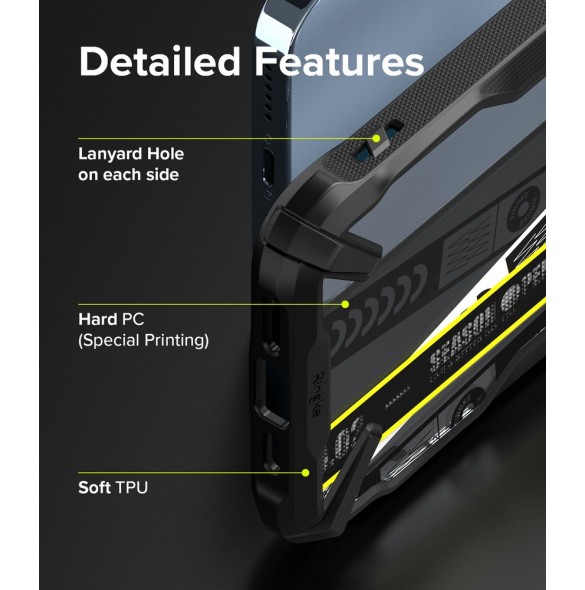 Ringke Fusion X Design hållbart PC-fodral med TPU Bumper för iPhone 13 Pro Max svart (Biljettband) (FXD555E43)