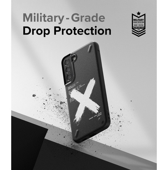 Ringke Onyx Design Slitstarkt TPU-fodral för Samsung Galaxy S22 + (S22 Plus) svart (Graffiti) ()