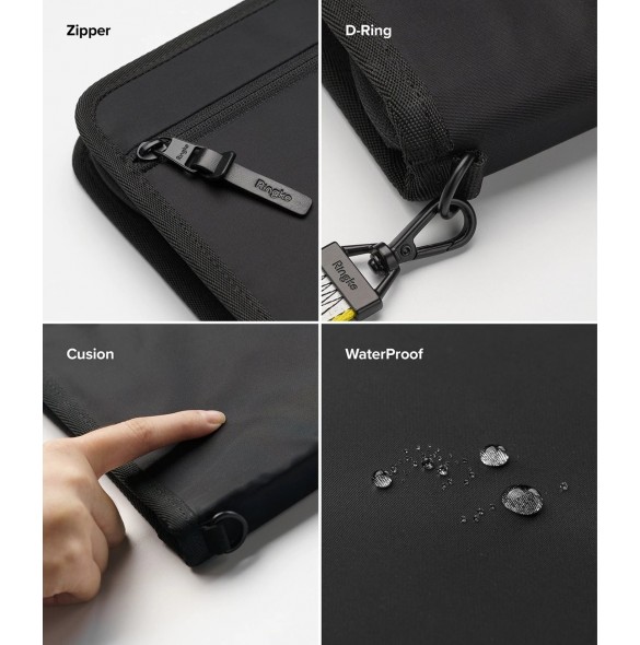 Ringke Smart Zip Pouch universalfodral för bärbar dator, surfplatta (upp till 13 tum), stativ, väska, organisatör, marinblå