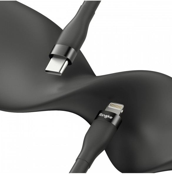 Ringke USB-C kabel - Lightning 480Mb/s 20W 1,2m svart (CB60112RS)