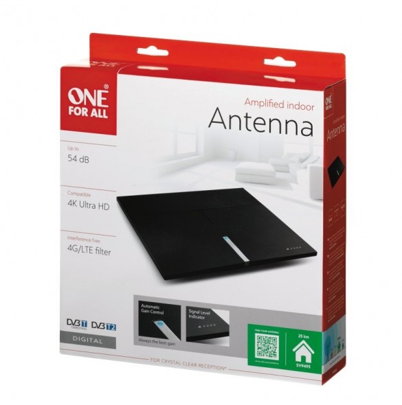 One For All SV 9495 Antenna HD indoor active, 54 db 360°