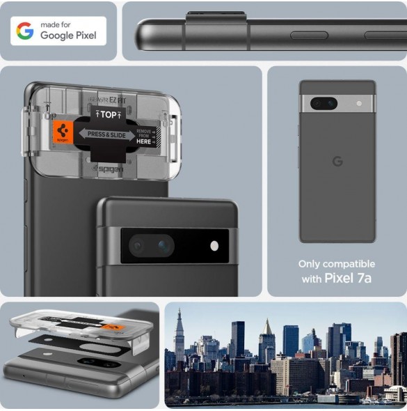 CAMERA COVER Spigen OPTIK.TR "EZ FIT" CAMERA PROTECTOR 2-PACK GOOGLE PIXEL 7A SVART