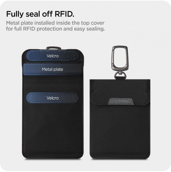 FARADAY CAGE Spigen POUCH NYCKELFRI RFID SIGNAL BLOCKER SVART
