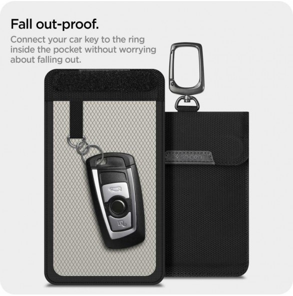 FARADAY CAGE Spigen POUCH NYCKELFRI RFID SIGNAL BLOCKER SVART