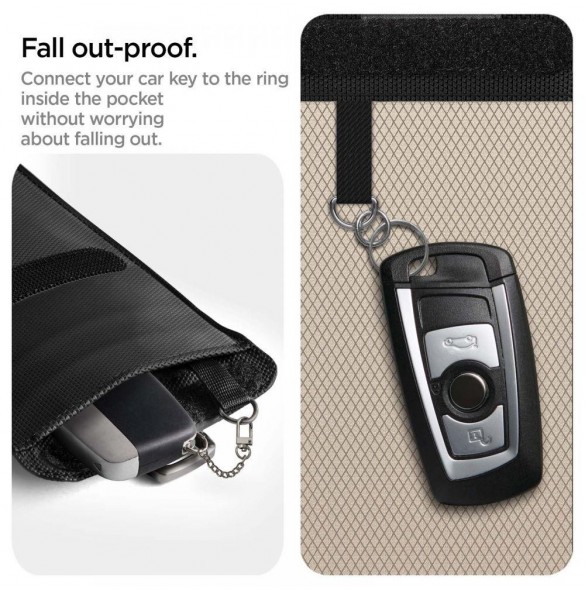 FARADAY CAGE Spigen POUCH NYCKELFRI RFID SIGNAL BLOCKER SVART