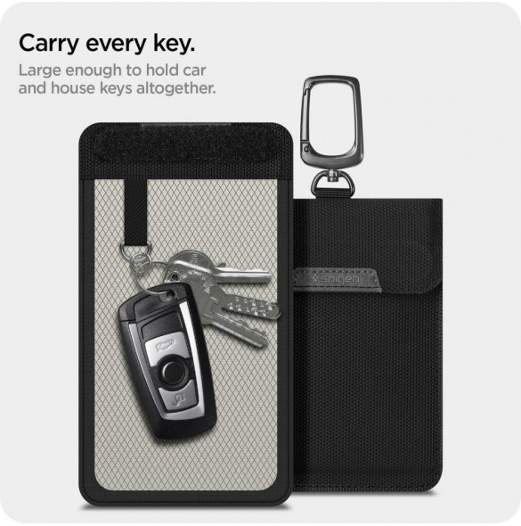 FARADAY CAGE Spigen POUCH NYCKELFRI RFID SIGNAL BLOCKER SVART
