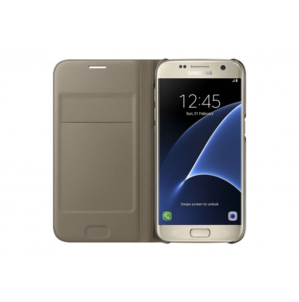Samsung Galaxy S7 Guld Flip Wallet Cover / Case - EF-WG930PFEGWW