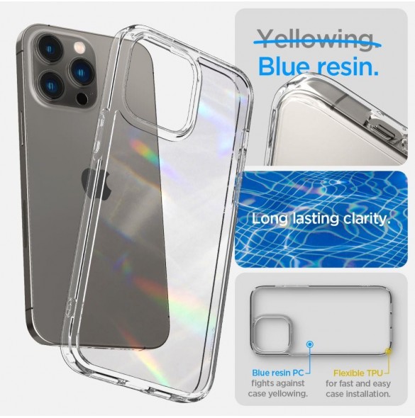 Solid skal till iPhone 14 Pro Spigen Ultra Hybrid - genomskinlig