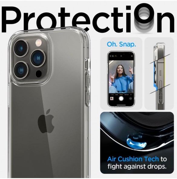 Solid skal till iPhone 14 Pro Spigen Ultra Hybrid - genomskinlig