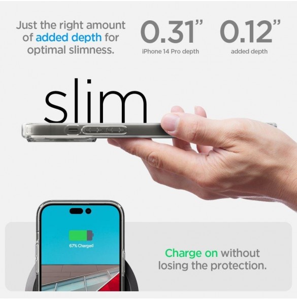 Solid skal till iPhone 14 Pro Spigen Ultra Hybrid - genomskinlig