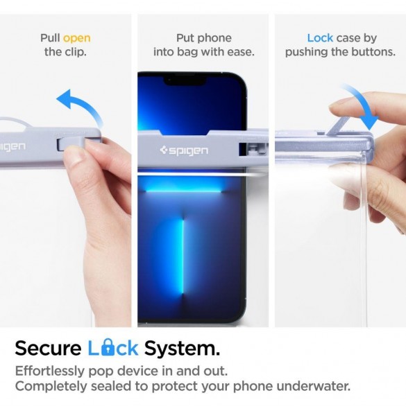 Spigen A601 UNIVERSELL VATTENTÄT FODRAL 2-PACK AQUA BLUE