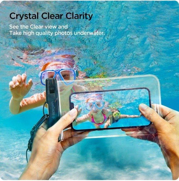 Spigen A601 UNIVERSAL VATTENTÄT FODRAL 2-PACK CRYSTAL CLEAR