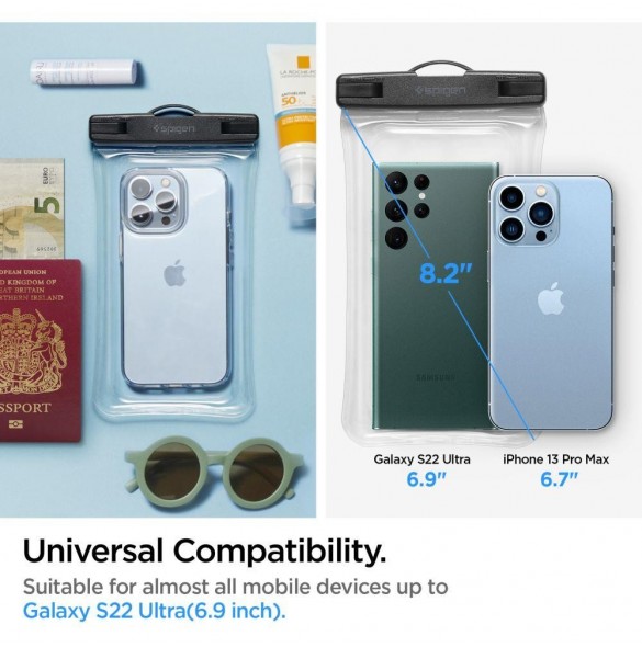 Spigen A610 UNIVERSELL VATTENTÄT FLYTTESKYDD 2-PACK CRYSTAL CLEAR
