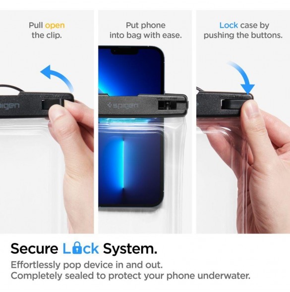 Spigen A610 UNIVERSELL VATTENTÄT FLYTTESKYDD 2-PACK CRYSTAL CLEAR