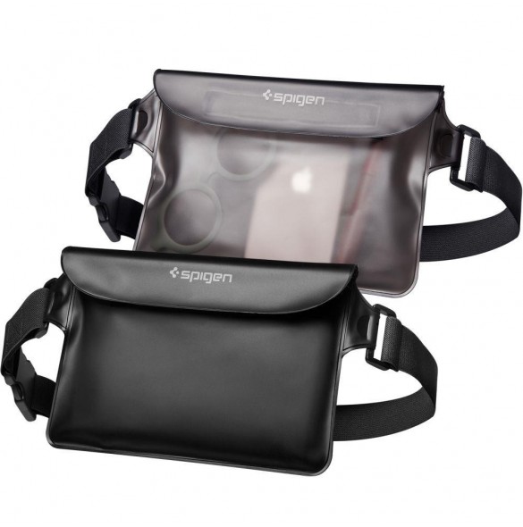 Spigen A620 UNIVERSAL VATTENTÄT MIDJEVÄSKA 2-PACK SVART