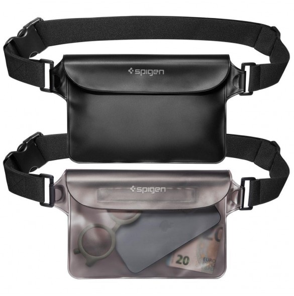 Spigen A620 UNIVERSAL VATTENTÄT MIDJEVÄSKA 2-PACK SVART