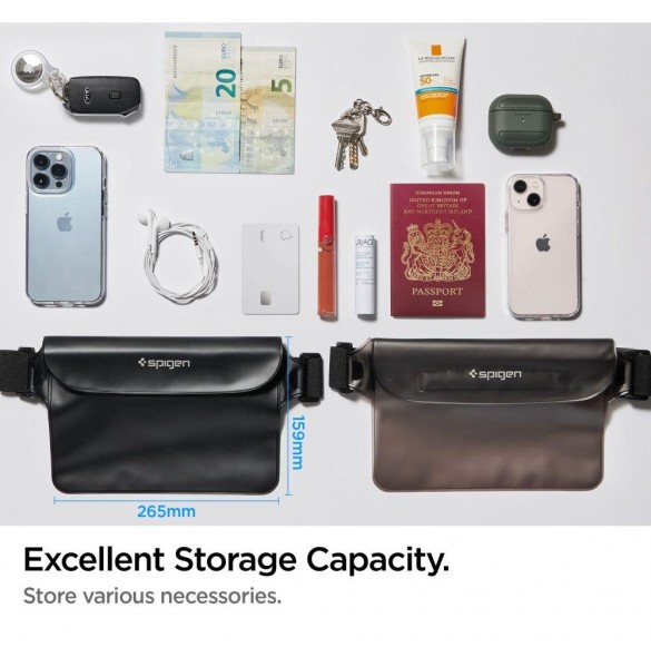 Spigen A620 UNIVERSAL VATTENTÄT MIDJEVÄSKA 2-PACK SVART
