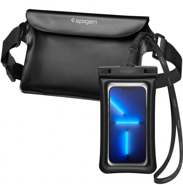 Spigen A621 UNIVERSELL VATTENTÄT FODRAL & MIDJEVÄSKA SVART
