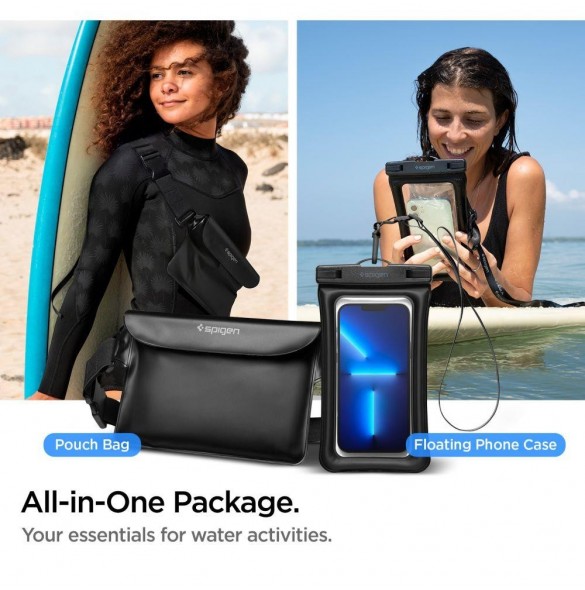Spigen A621 UNIVERSELL VATTENTÄT FODRAL & MIDJEVÄSKA SVART
