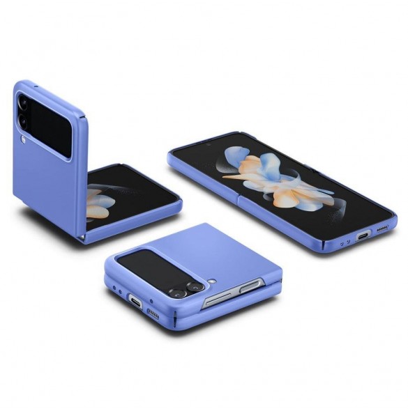 Spigen AIRSKIN GALAXY MED FLIP 4 BLOCKBLOMMA BLÅ