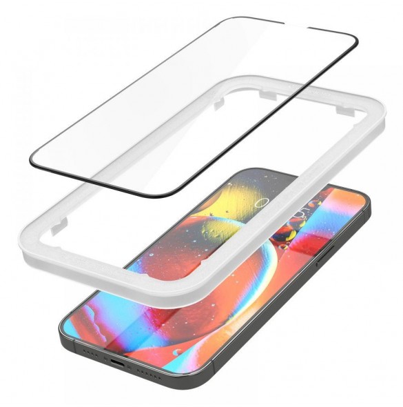 Spigen ALM Glass FC 2st helskärmshärdat glas för iPhone 13 Pro Max med svart ram