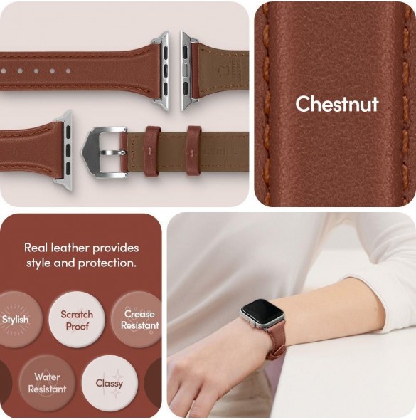 Spigen CYRILL KAJUK Apple Watch 4 / 5 / 6 / 7 / 8 / 9 / SE (40 / 41 MM) KASTANJ