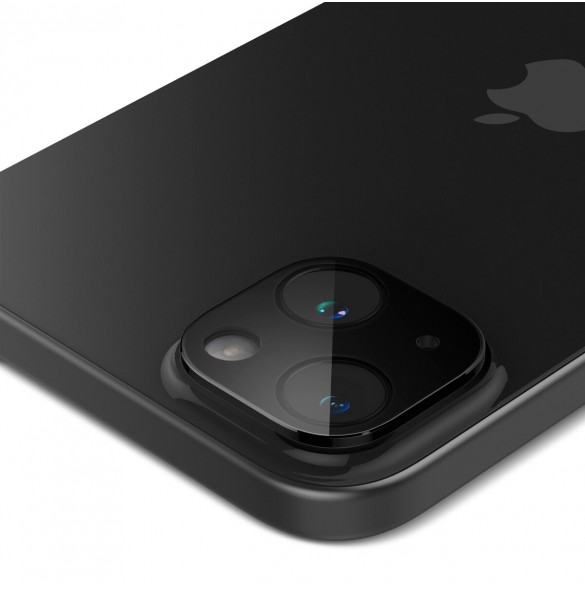 Spigen Glass tR Optik 2 Pack, svart - iPhone 15/15 Plus