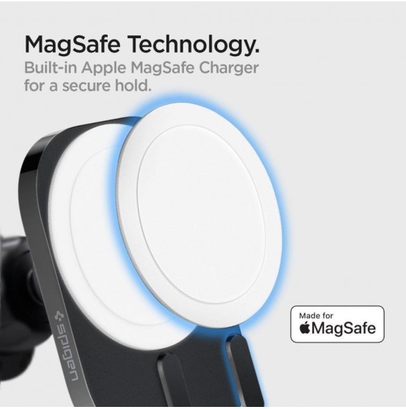 Spigen ITM12W ONETAP PRO 3 MAGNETISK MAGSAFE VENT BILMONTERING TRÅDLÖS LADDARE SVART