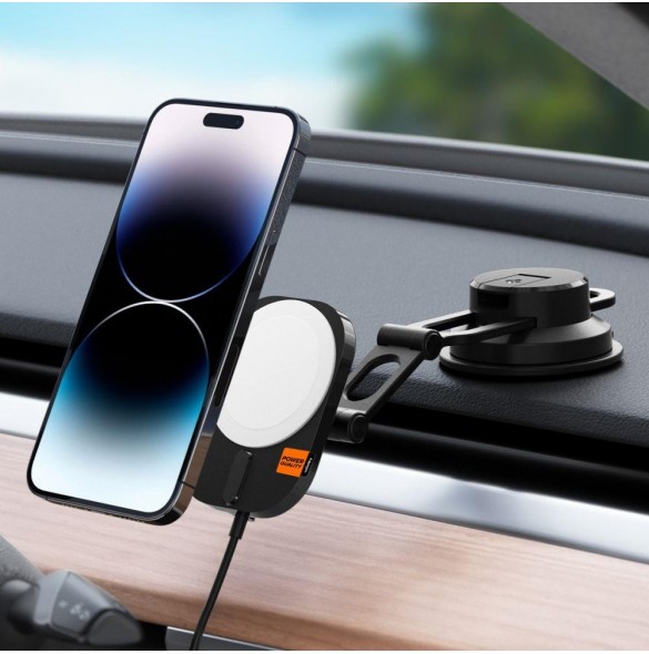 Spigen ITM35W ONETAP PRO 3 MAGNETISK MAGSAFE DASHBOARD BILMONTERING TRÅDLÖS LADDARE SVART