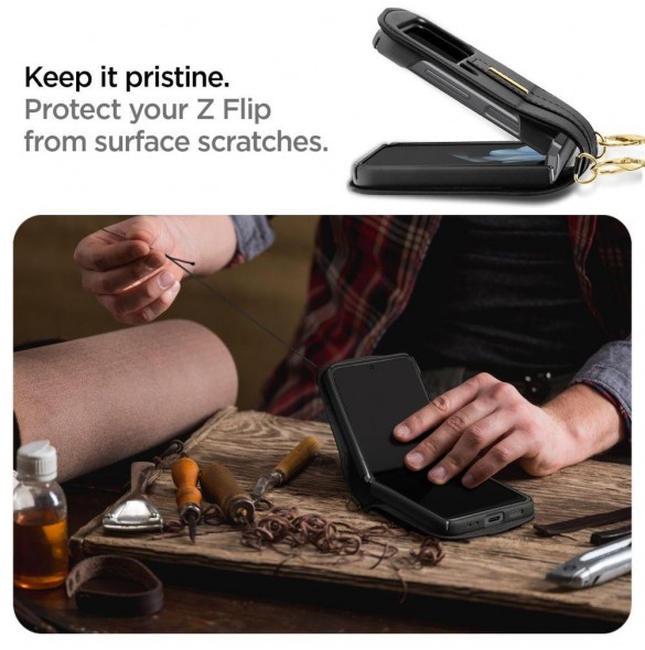 Spigen LIENAR CALIN GALAXY MED FLIP 4 SVART