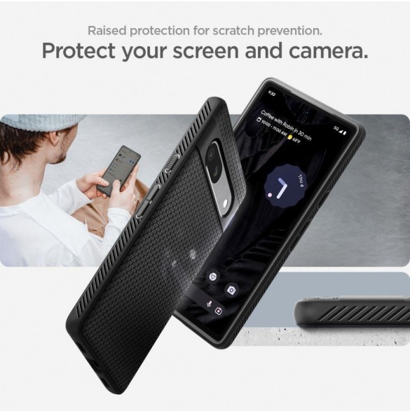 Spigen LIQUID AIR GOOGLE PIXEL 7A MATSVART