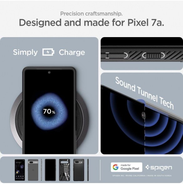 Spigen LIQUID AIR GOOGLE PIXEL 7A MATSVART