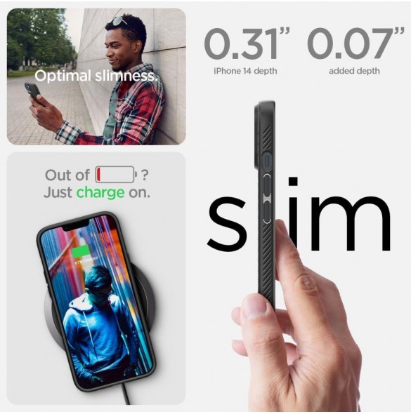 Spigen LIQUID AIR IPHONE 14 PLUS MATSVART